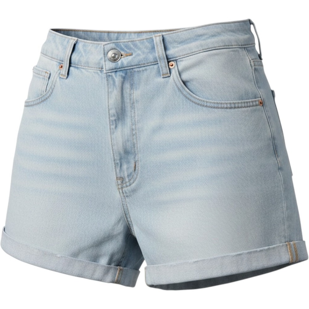 $19.00 Divided H&M denim 14 light blue wash denim shorts women's shorts‎ cuffed